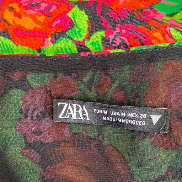 Zara Red and Green Bodycon Cocktail Zipper Side Dress Size M - Picture 5 of 6